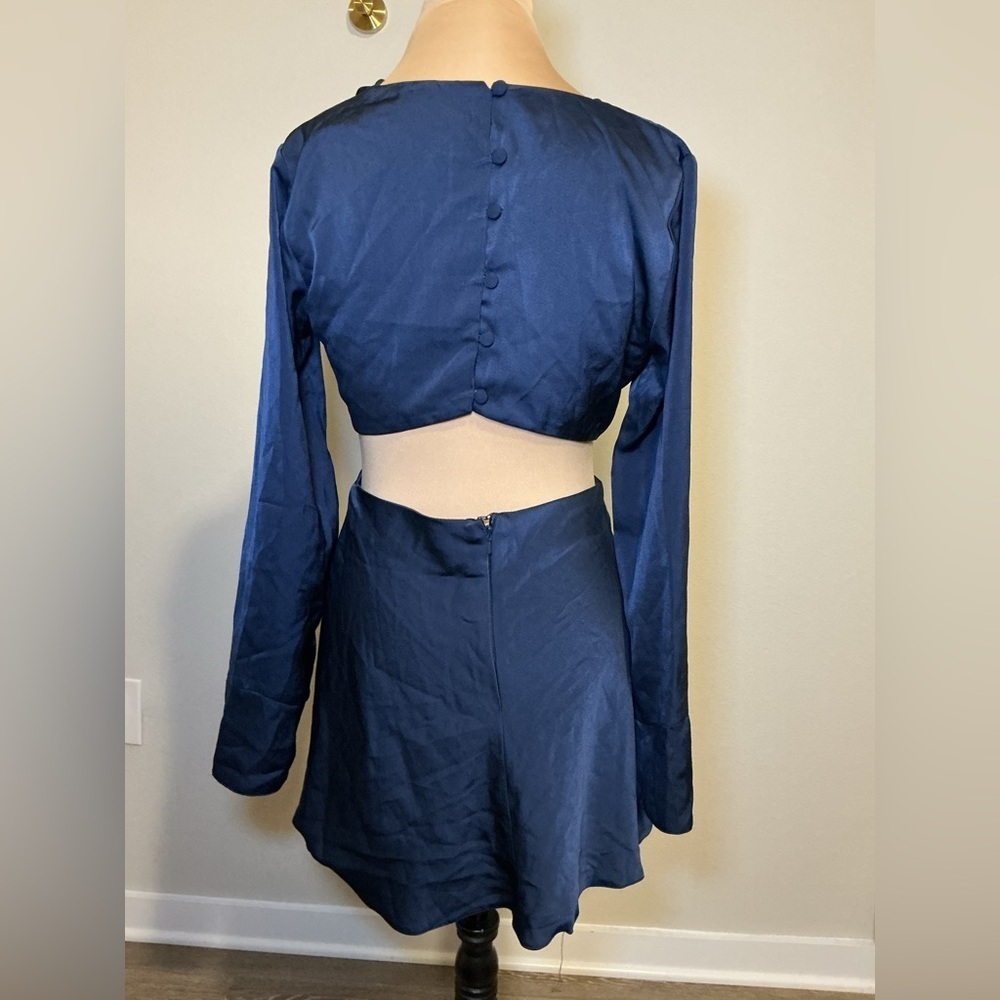 ASOS Elegant Navy Blue Women's Dress - Picture 2 of 9